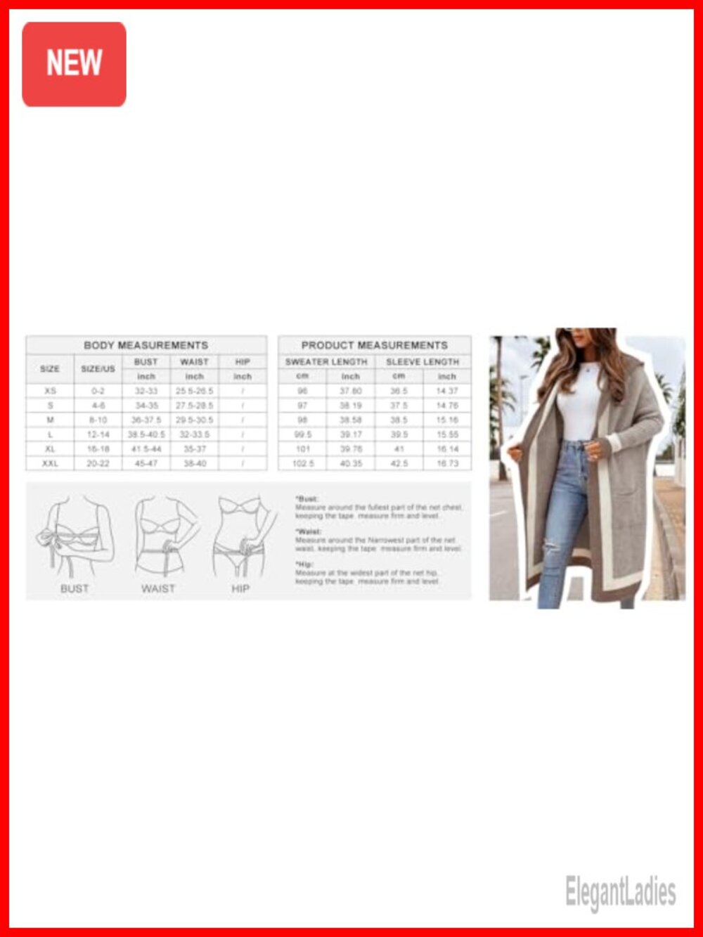 Women's Oversized Knit Cardigan Hooded Open Front Pockets Long Sweater - Picture 5 of 6
